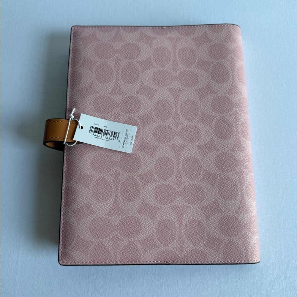 NWT Coach Notebook In Signature Canvas Powder pink/Gold CEA49 - Picture 6 of 6